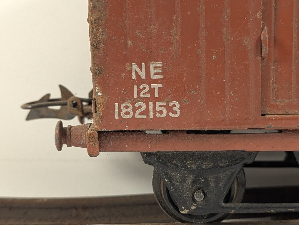 Hornby O Gauge No. 1 Goods Van Goods Wagon 182153 NE Brown