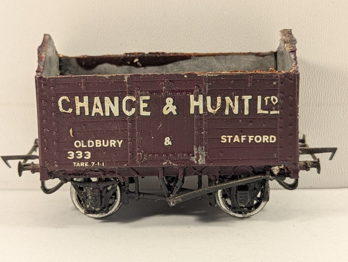 OO Gauge 7-Plank Peaked End Wagon Goods Wagon 333 Chance & Hunt Maroon