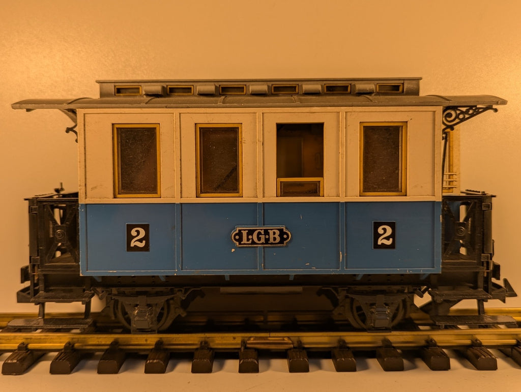 LGB 3010 G Gauge Blue 4-Wheeled Passenger Coach