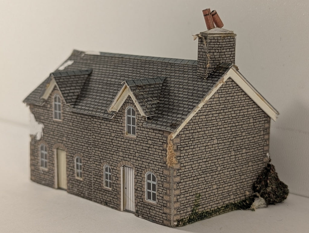 Superquick N Gauge Two Cottages Building Cotswold Stone A4