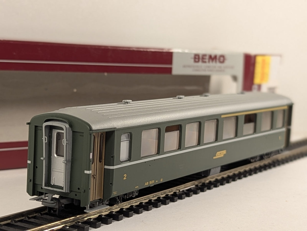 Bemo H0m Rhätische Bahn (RhB) 1st/2nd Class Coach Passenger Coach AB 1531