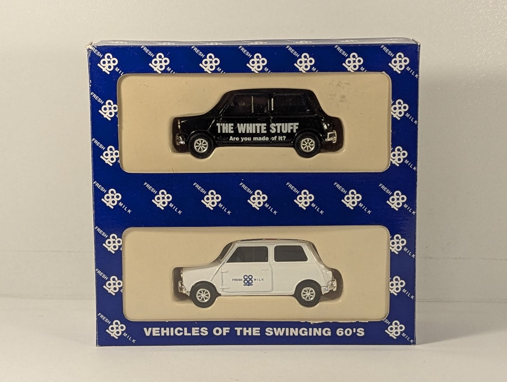 Lledo Vehicles of the Swinging 60's Co-op Fresh Milk 2 Piece Mini Cooper Set
