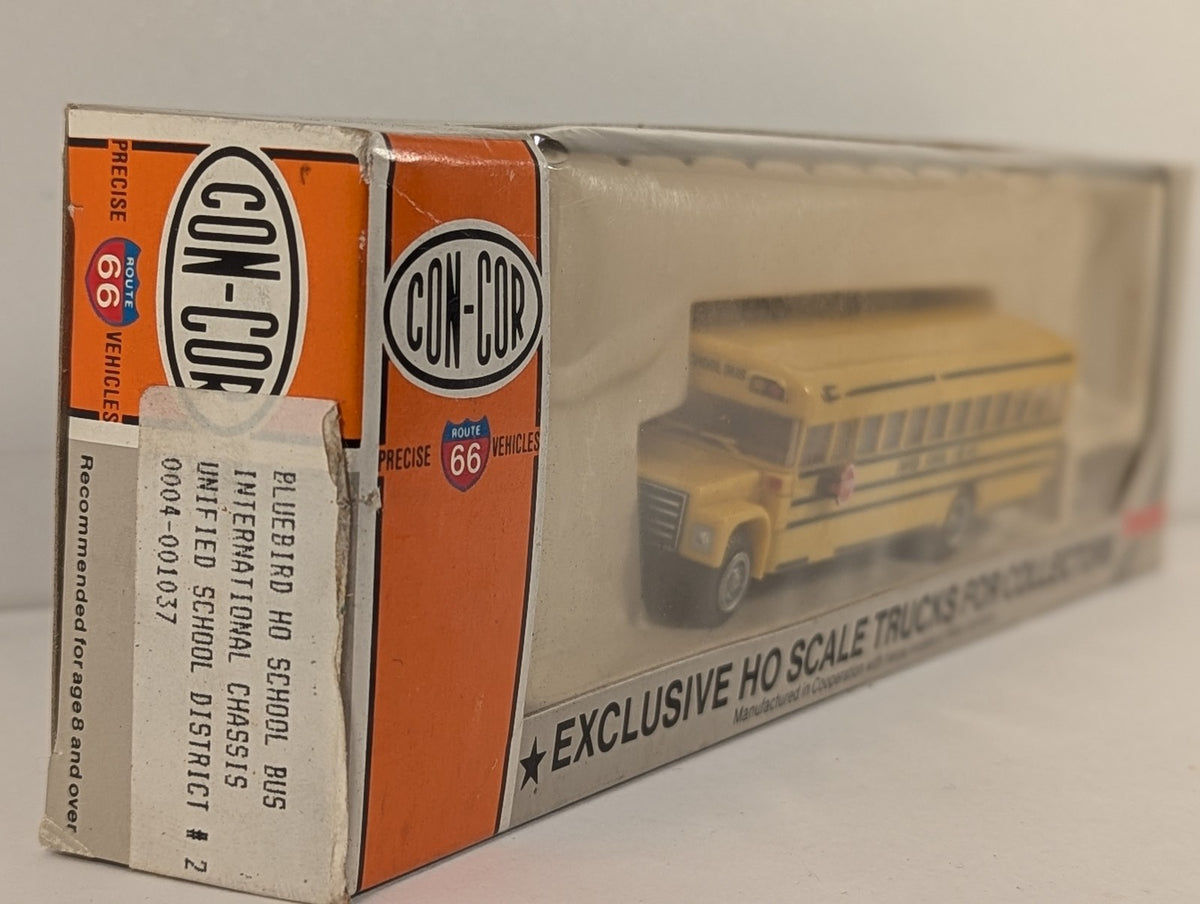 Con-Cor HO Scale Bluebird International School Bus 2 Unified School District #2