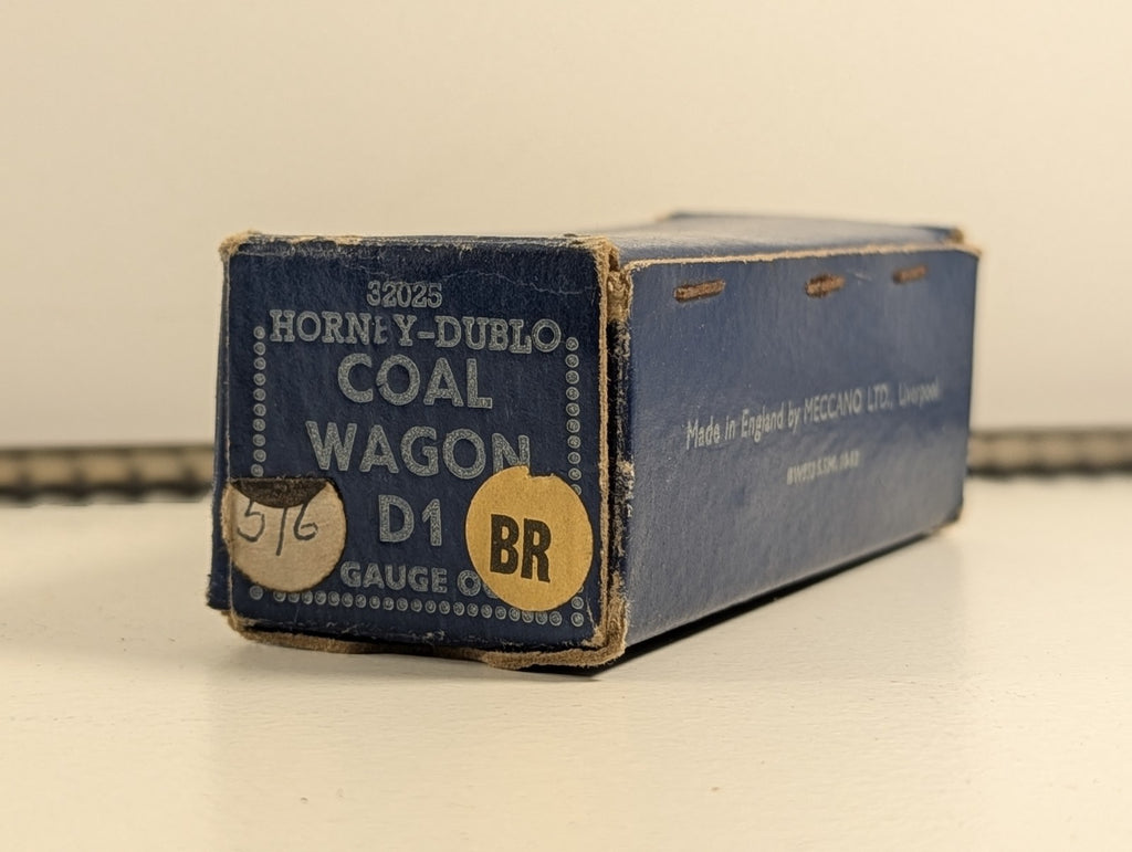 Hornby Dublo 32030 OO Gauge BR Grey D2 Coal Wagon with Coal Load - Boxed