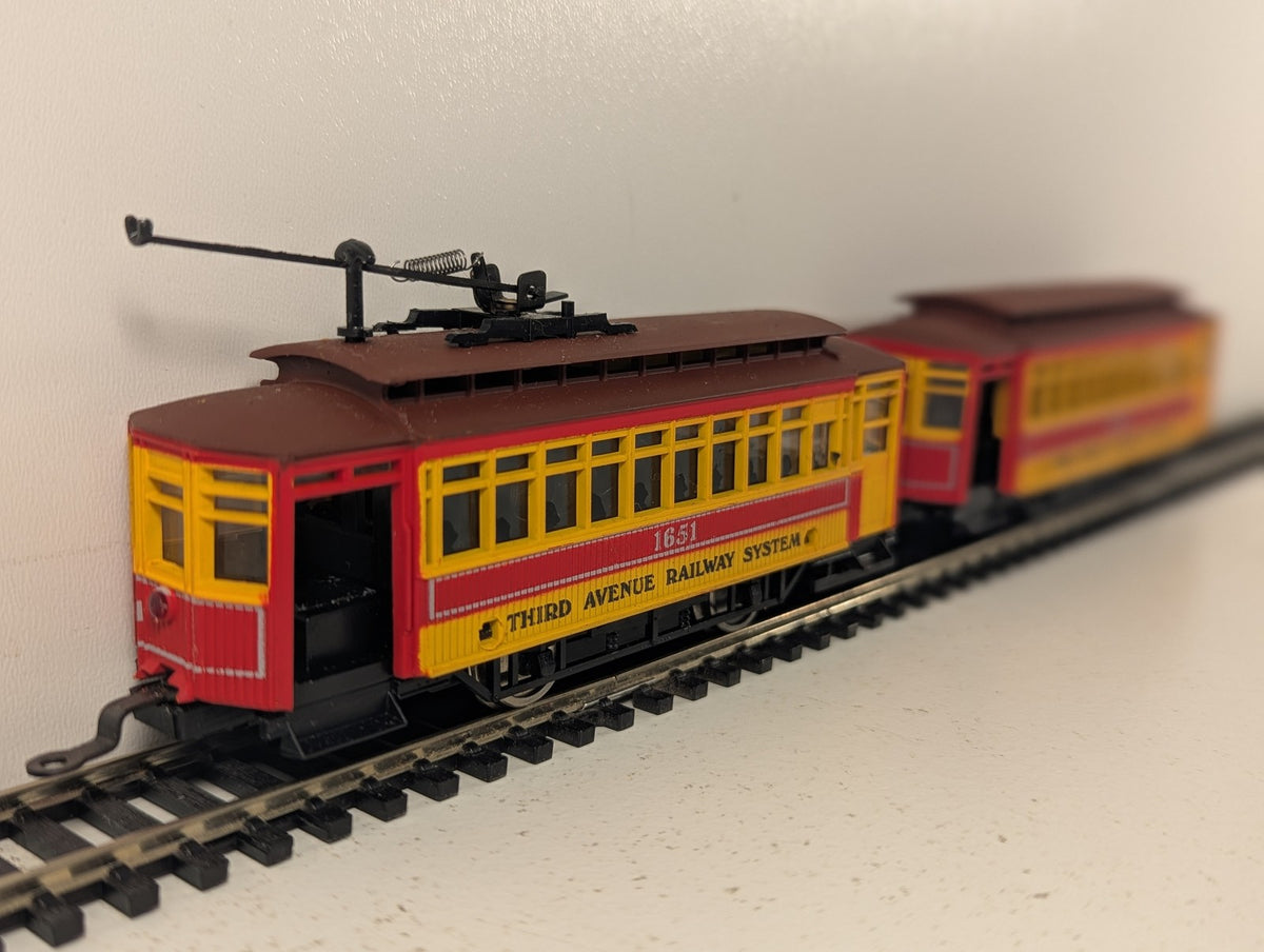Mehano HO Gauge Third Avenue Railway System Tram and Trailer 1651