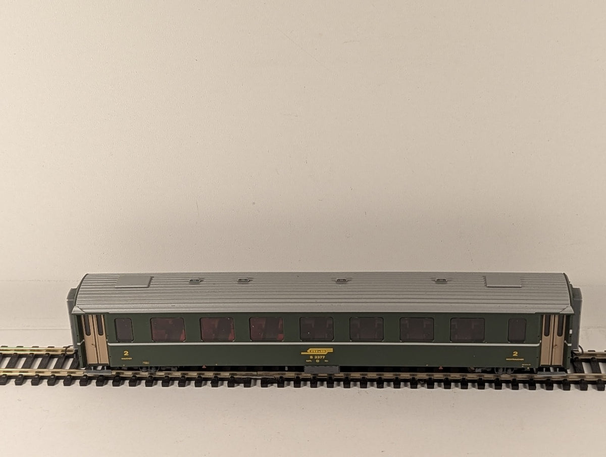 Bemo H0m RhB EW I Second Class Coach B 2377 Passenger Coach RhB green 3240 117