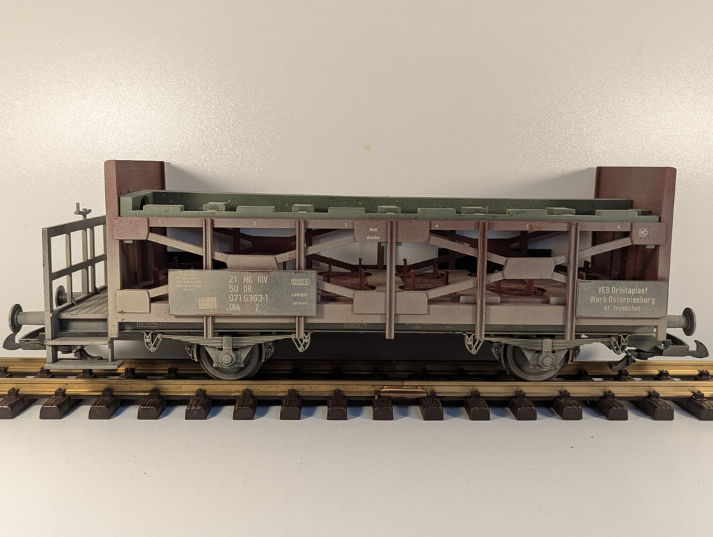 Piko G Gauge Weathered Acid Chemical Wagon – Missing Barrels