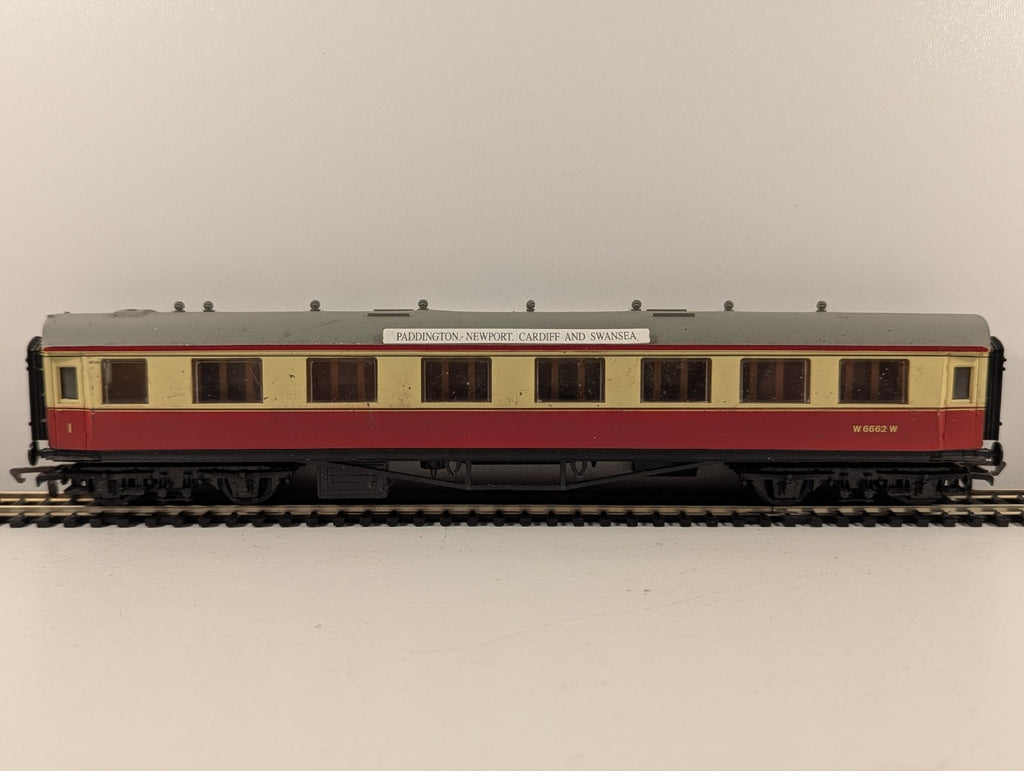 Dapol OO Gauge BR Crimson & Cream 1st Composite Coach Paddington–Newport–Cardiff