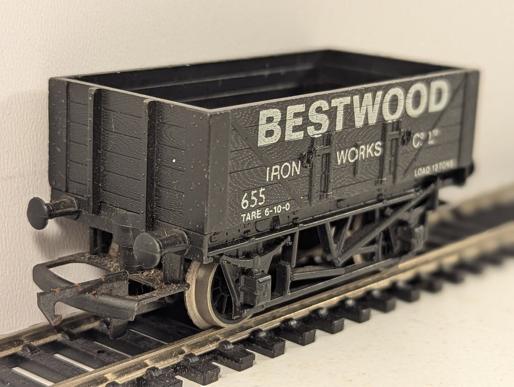 Hornby OO Gauge 7-Plank Open Wagon Goods Wagon 655 Bestwood Iron Works R010