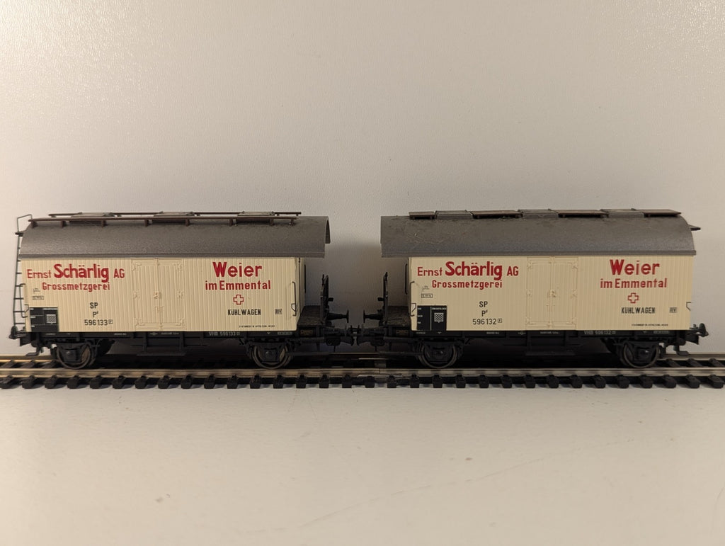 Liliput L240151 HO Scale Ernst Schärlig AG Refrigerated Freight Wagon Twin Pack