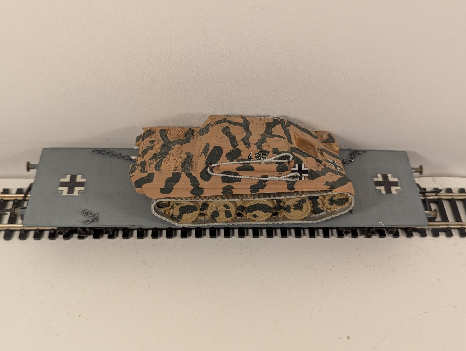 Custom HO Gauge German WW2 Schwerlastwagen with Tank Load