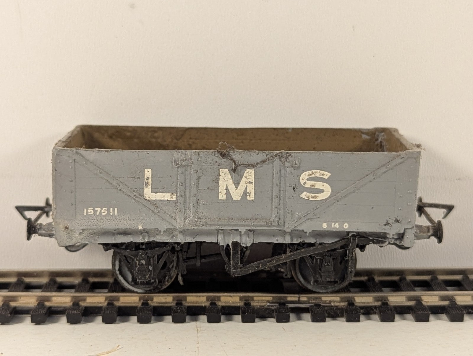 Kitbuilt LMS 5-Plank Open Wagon Goods Wagon 157511 LMS Grey