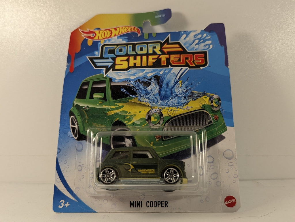 Hot Wheels Color Shifters Mini Cooper Die-cast Vehicle Dark Green / Yellow GVL70