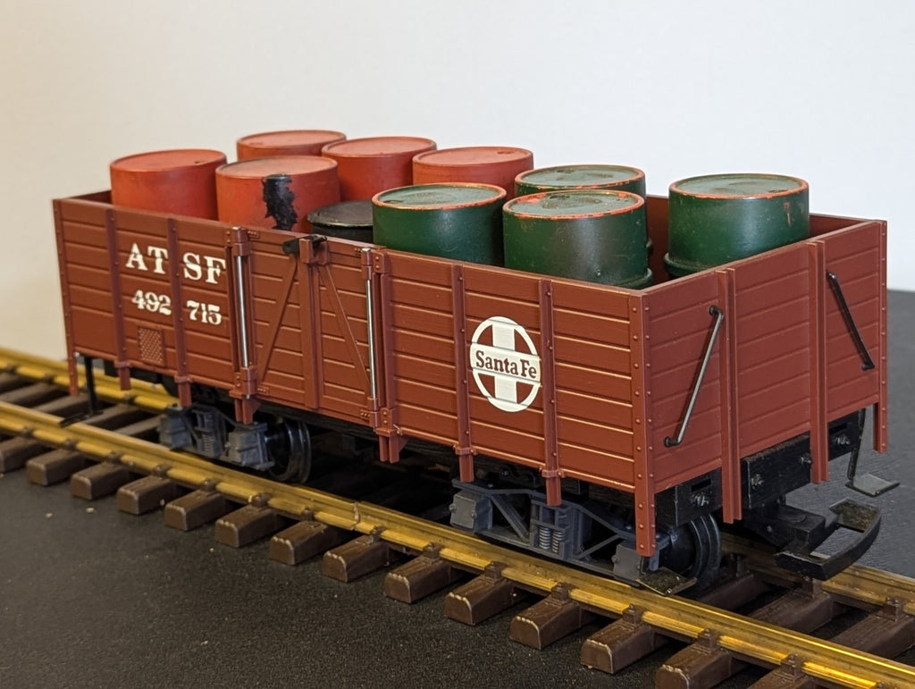 LGB G Gauge ATSF Santa Fe 492 715 Open Wagon with Load