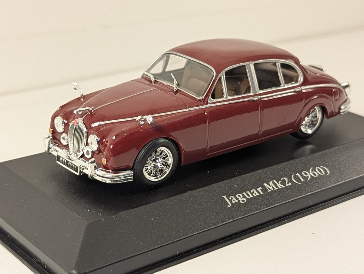 Atlas Jaguar Mk2 (1960) Die-cast Model Car ATL 001 Maroon 1:43