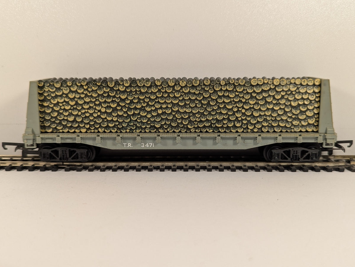 AHM HO Scale Pulpwood Flatcar Rolling Stock T.R. 3471 T.R. Grey