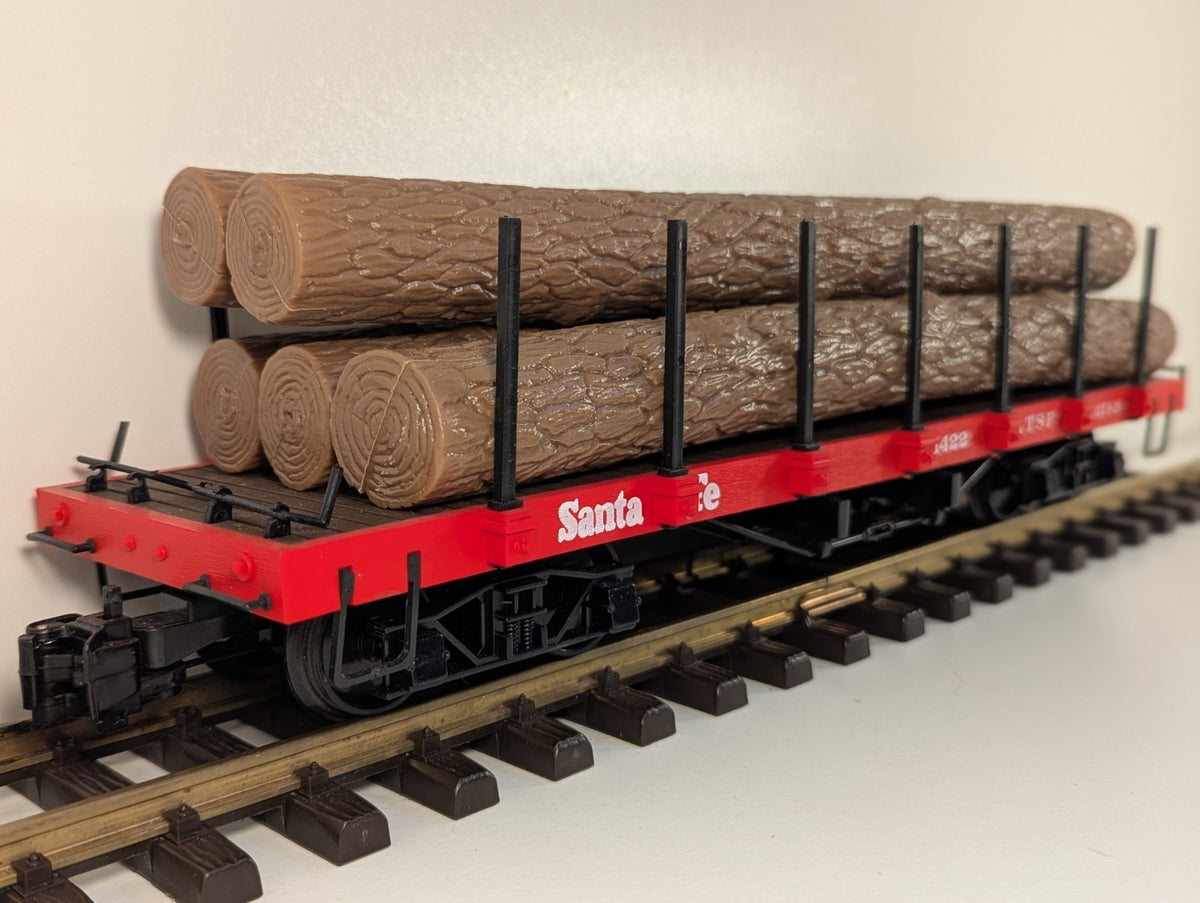 Bachmann Big Haulers 1422 G Scale Santa Fe Flat Car with Log Load