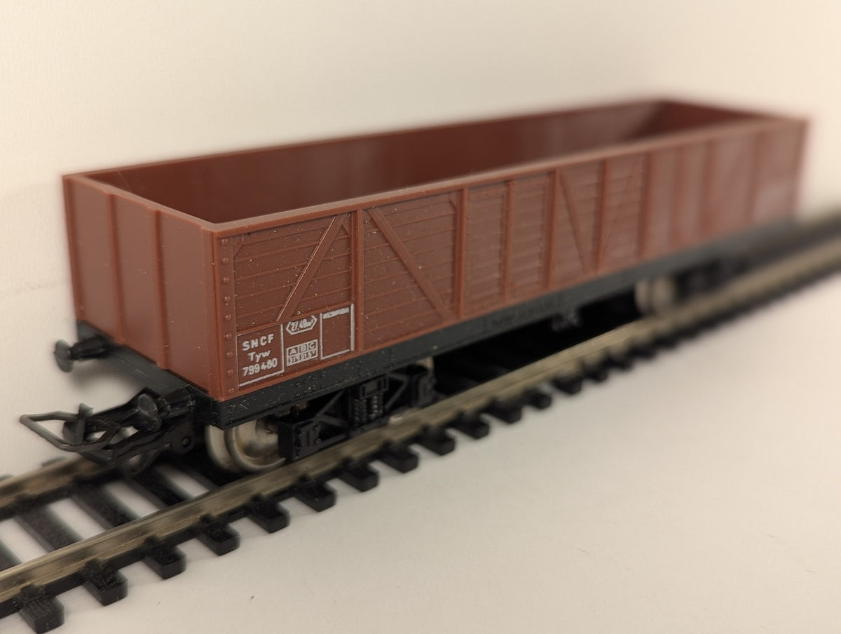 Jouef HO Gauge Tombereau à bogies T.P. Goods Wagon 799480 SNCF Brown 6500 B