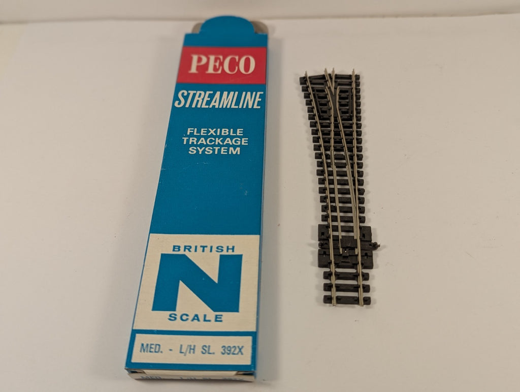 Peco N Gauge Medium Radius Left-Hand Turnout SL-392X