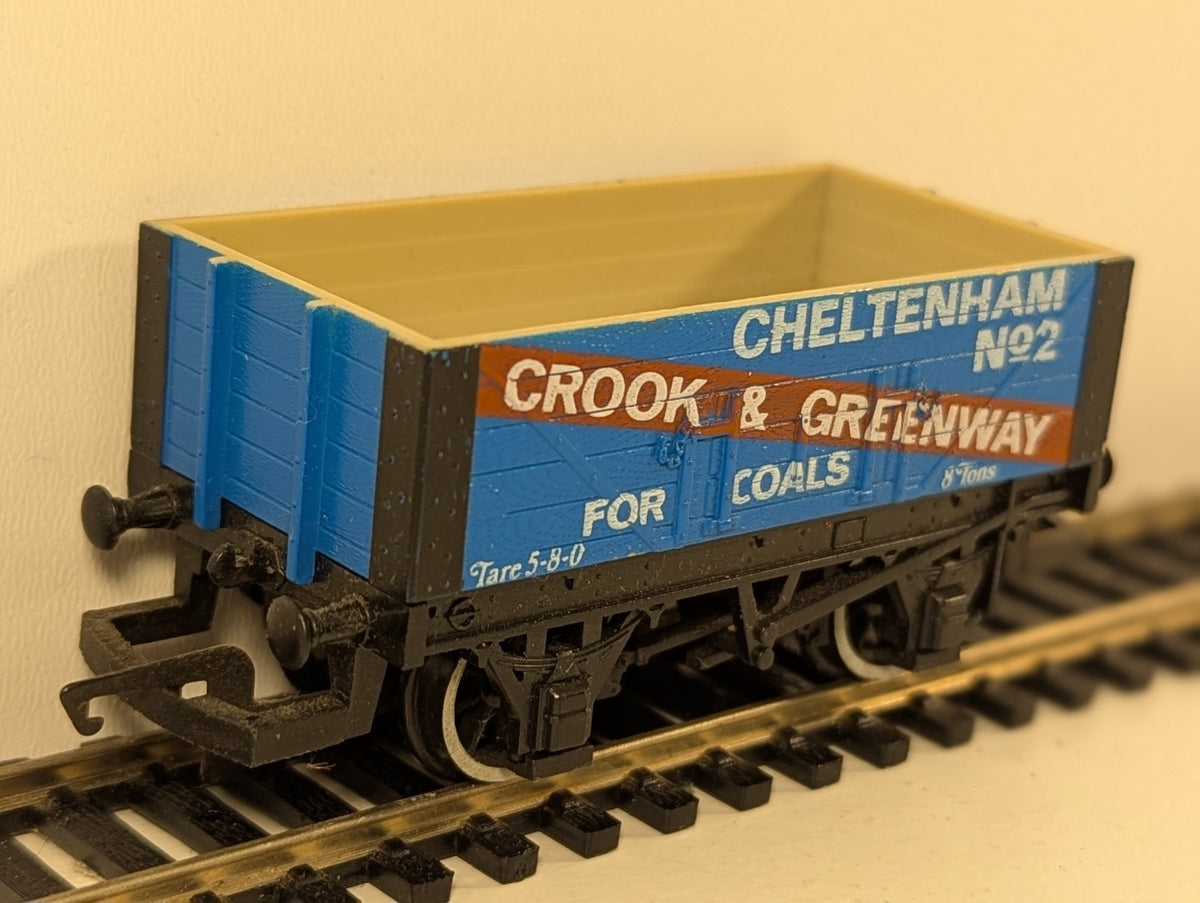 Hornby R024 OO Gauge Open Wagon – Crook & Greenway No. 2 – Blue