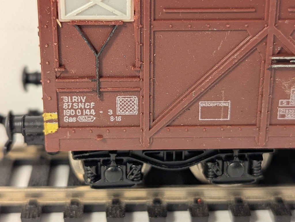 Jouef HO Scale SNCF Gas Covered Wagon Goods Wagon 190 0 144-3 SNCF Brown
