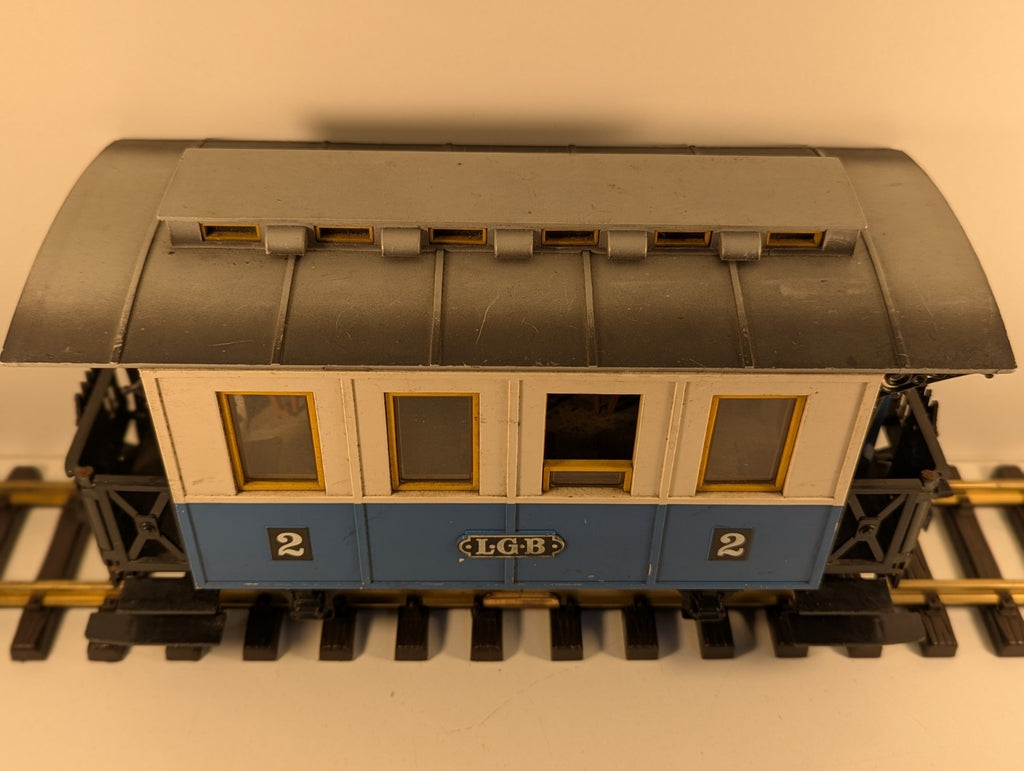 LGB 3010 G Gauge Blue 4-Wheeled Passenger Coach