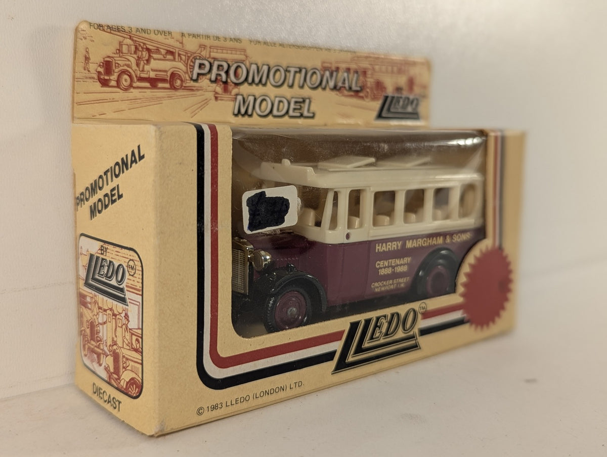 Lledo Dennis Single Deck Coach Die-cast Bus Harry Margham & Sons Maroon & Cream