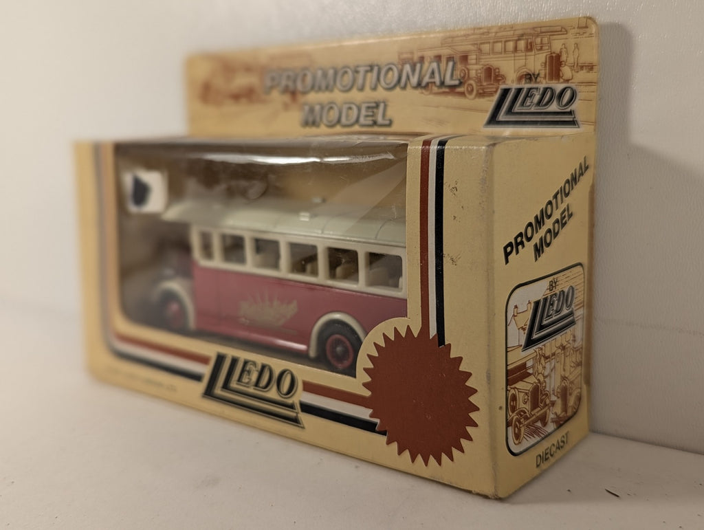 Lledo AEC Regal Coach Diecast Bus Red/Cream - Happy Days Austin's
