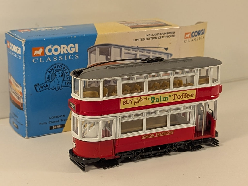 Corgi Classics London Fully Closed Tram Set 35 London Transport Red & White