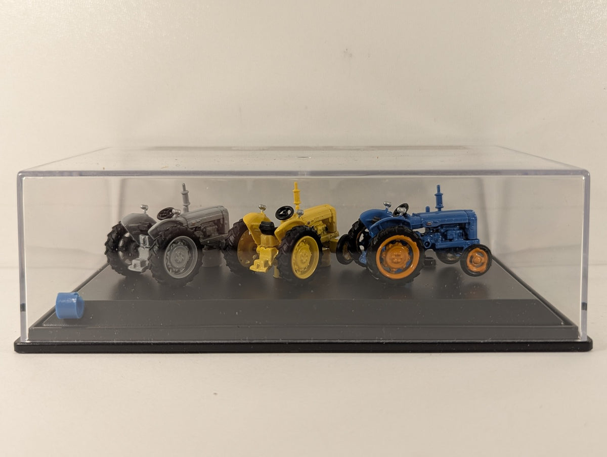 Oxford Diecast 1:76 Triple Tractor Set Blue Yellow Grey Die-cast Vehicles
