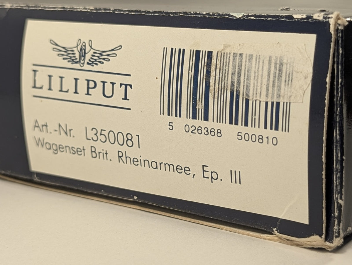 Liliput HO Gauge Wagenset Brit. Rheinarmee, Ep. III Passenger Coach Set
