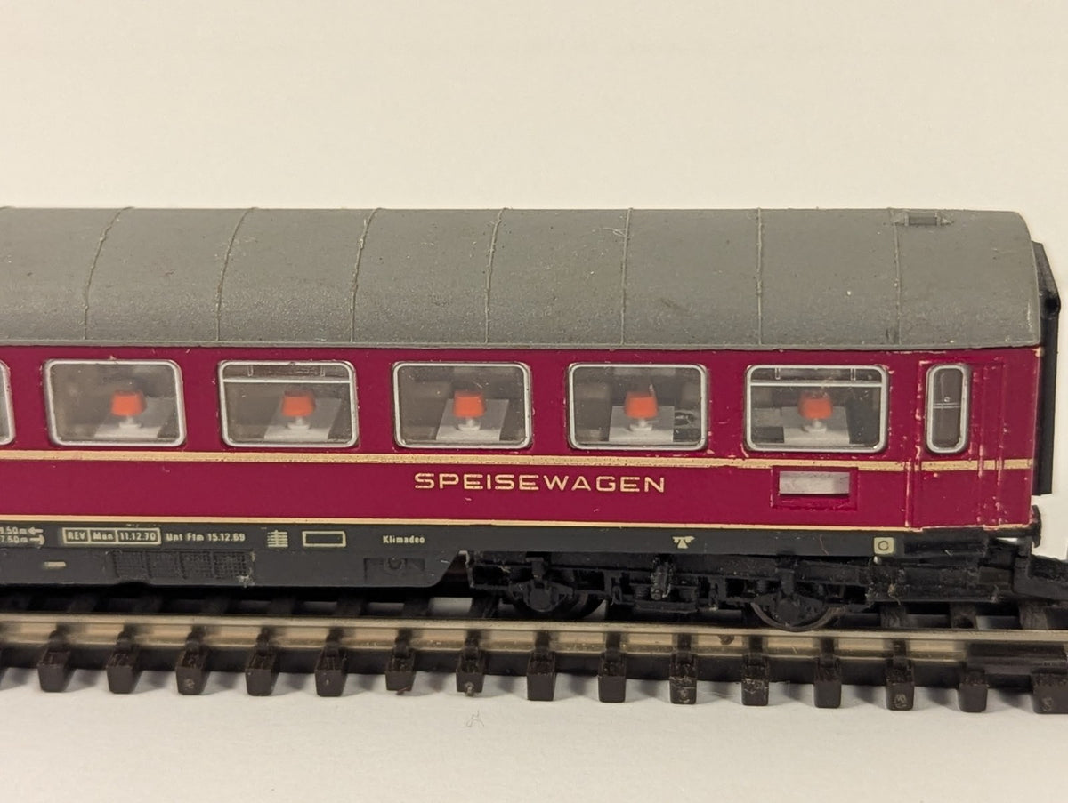 Fleischmann N Gauge 8112 K Speisewagen Dining Car (Missing Coupling)