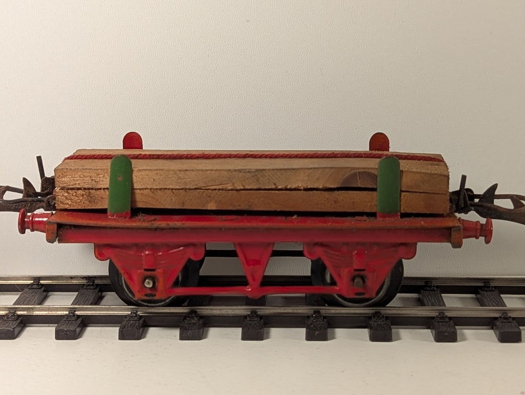 Hornby Series O Gauge Tinplate Timber Wagon Red