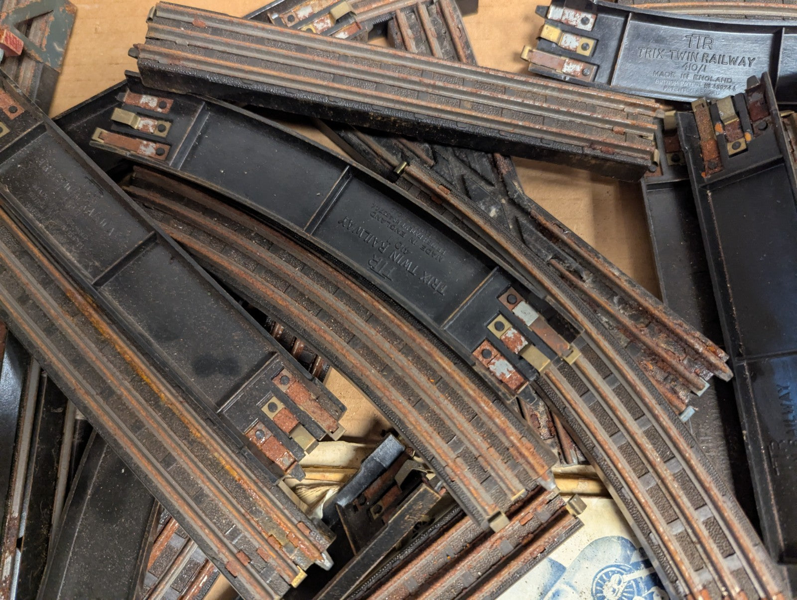Job Lot of TTR Twin 3 Rail Track - Rusty