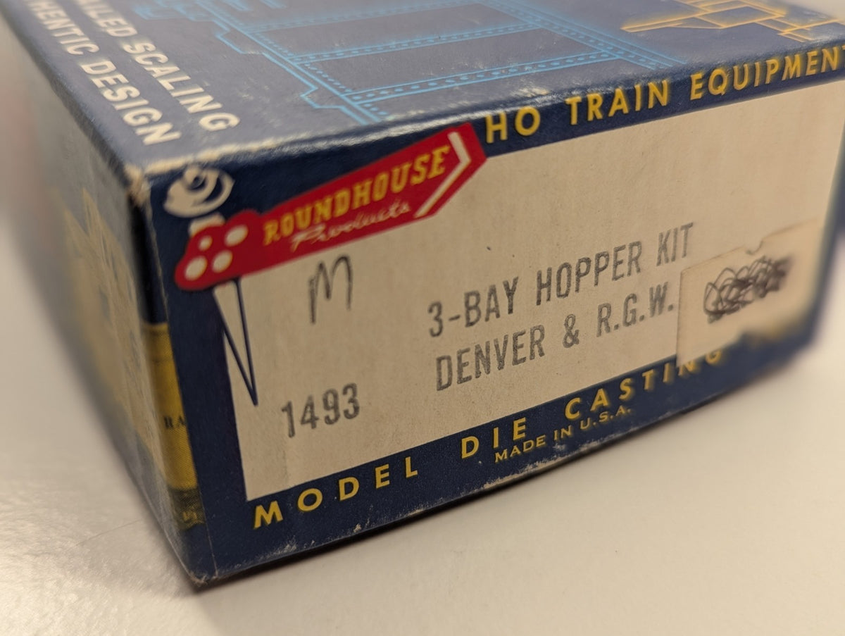 Roundhouse HO Gauge D&RGW 3 Bay Open Hopper Wagon boxed