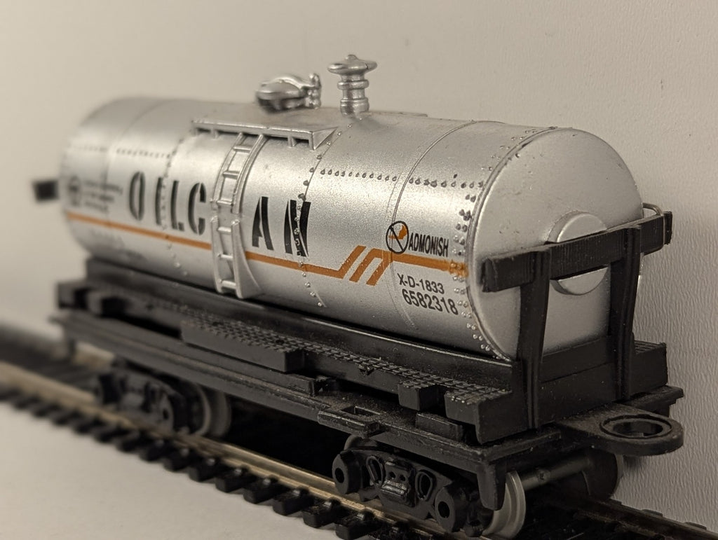 HO Gauge Oil Can Tanker Tank Wagon 6582318 Silver with orange stripe