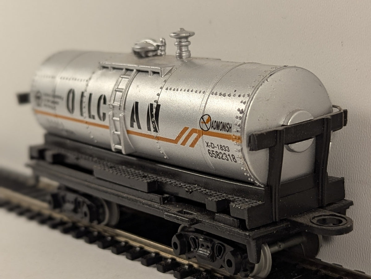 HO Gauge Oil Can Tanker Tank Wagon 6582318 Silver with orange stripe