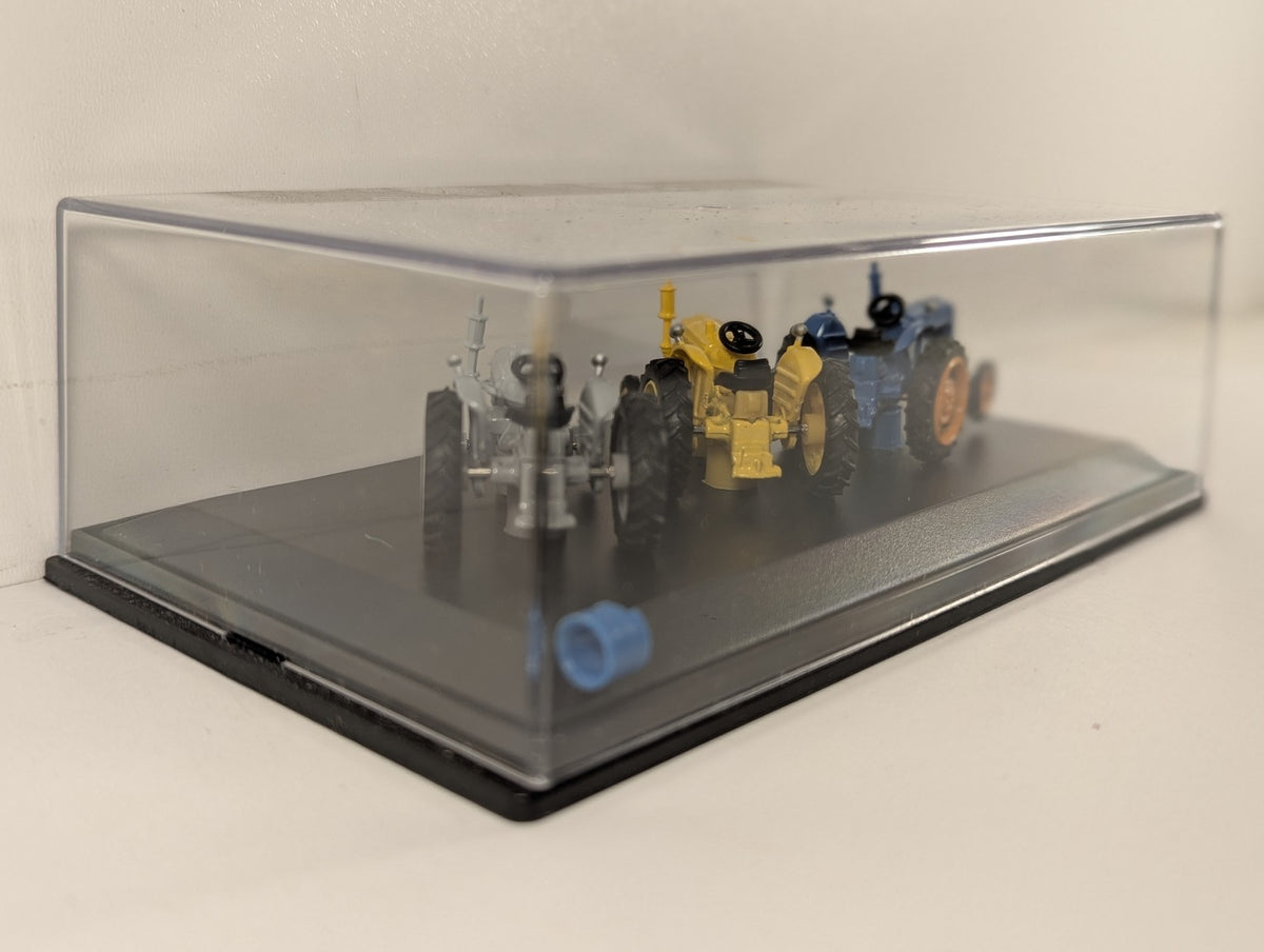 Oxford Diecast 1:76 Triple Tractor Set Blue Yellow Grey Die-cast Vehicles