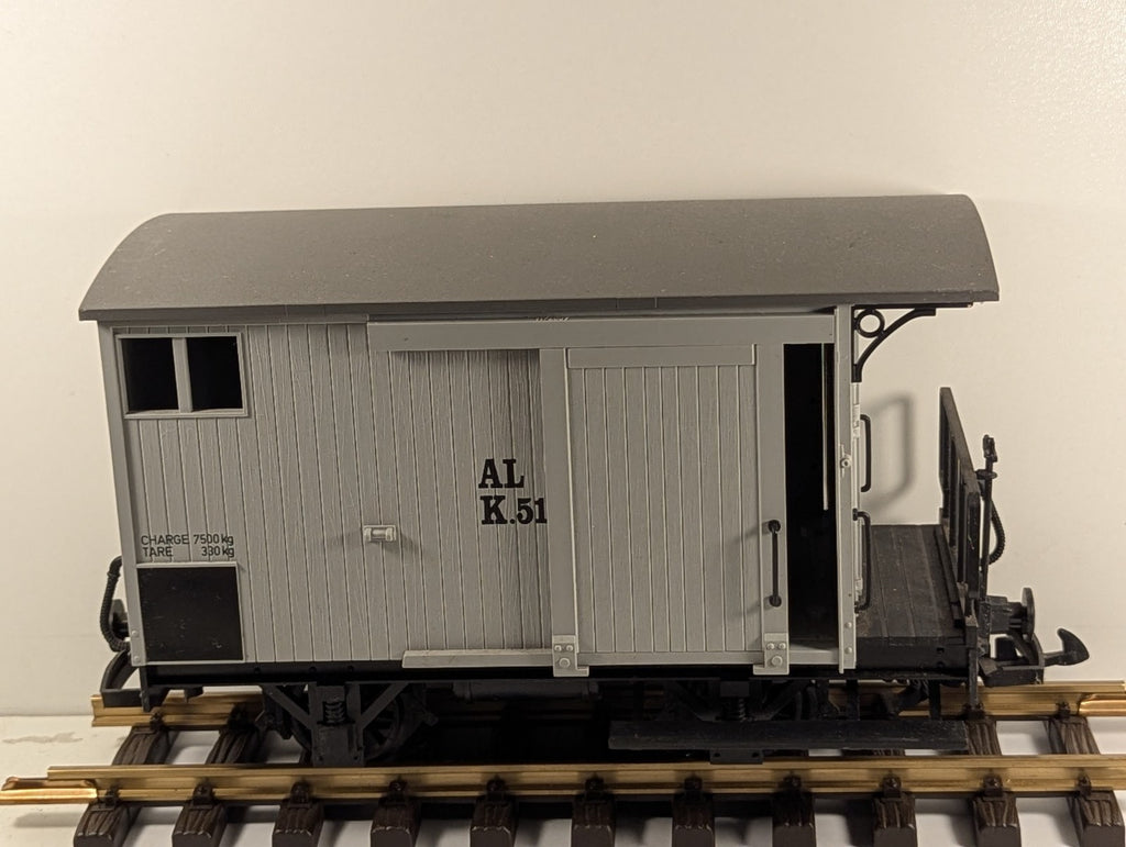 LGB 94007 G Gauge Grey 4 Wheel Wooden Boxcar