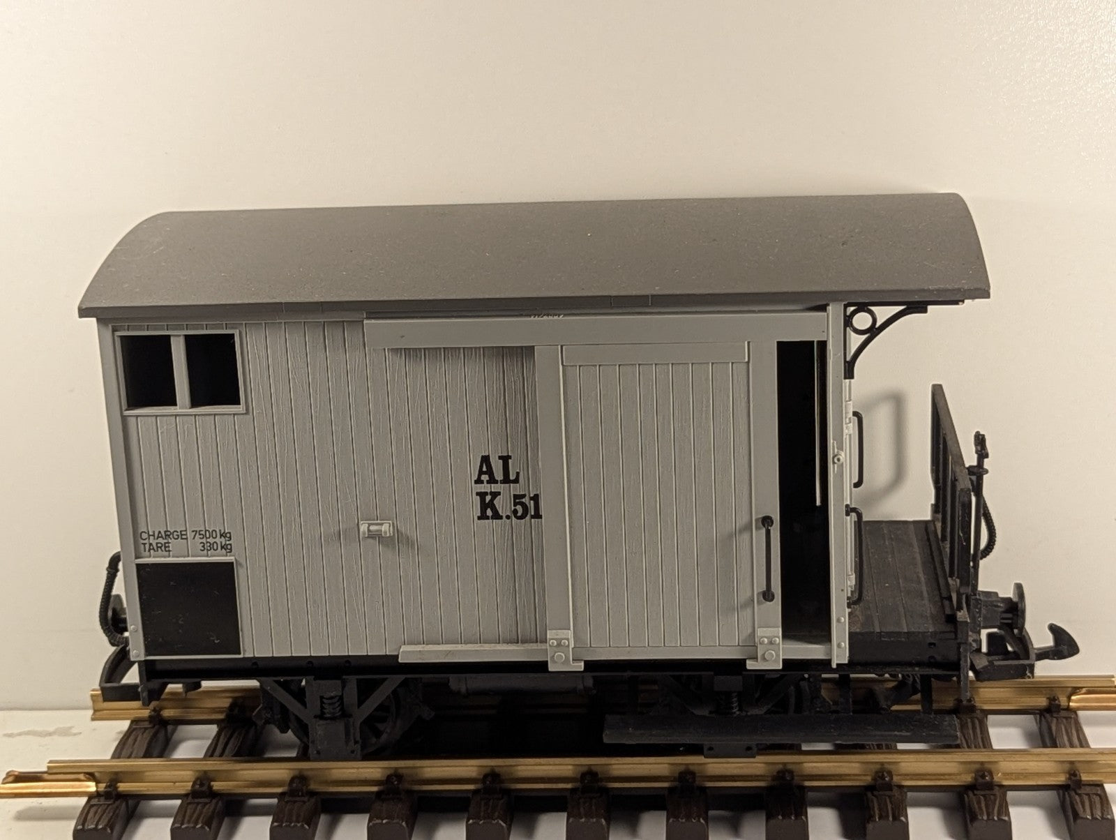 LGB 94007 G Gauge Grey 4 Wheel Wooden Boxcar