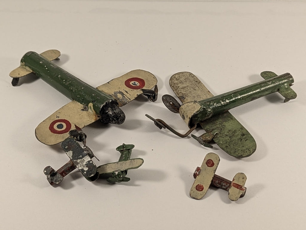 Vintage  Pre-war Tinplate and Die-Cast Model Aeroplanes Group Toy Aeroplanes