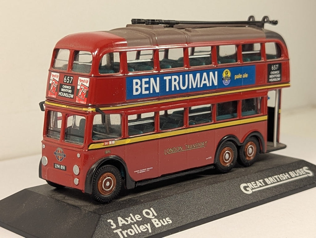 Atlas Editions 1:76 3 Axle Q1 Trolley Bus Die-cast Trolleybus 1891