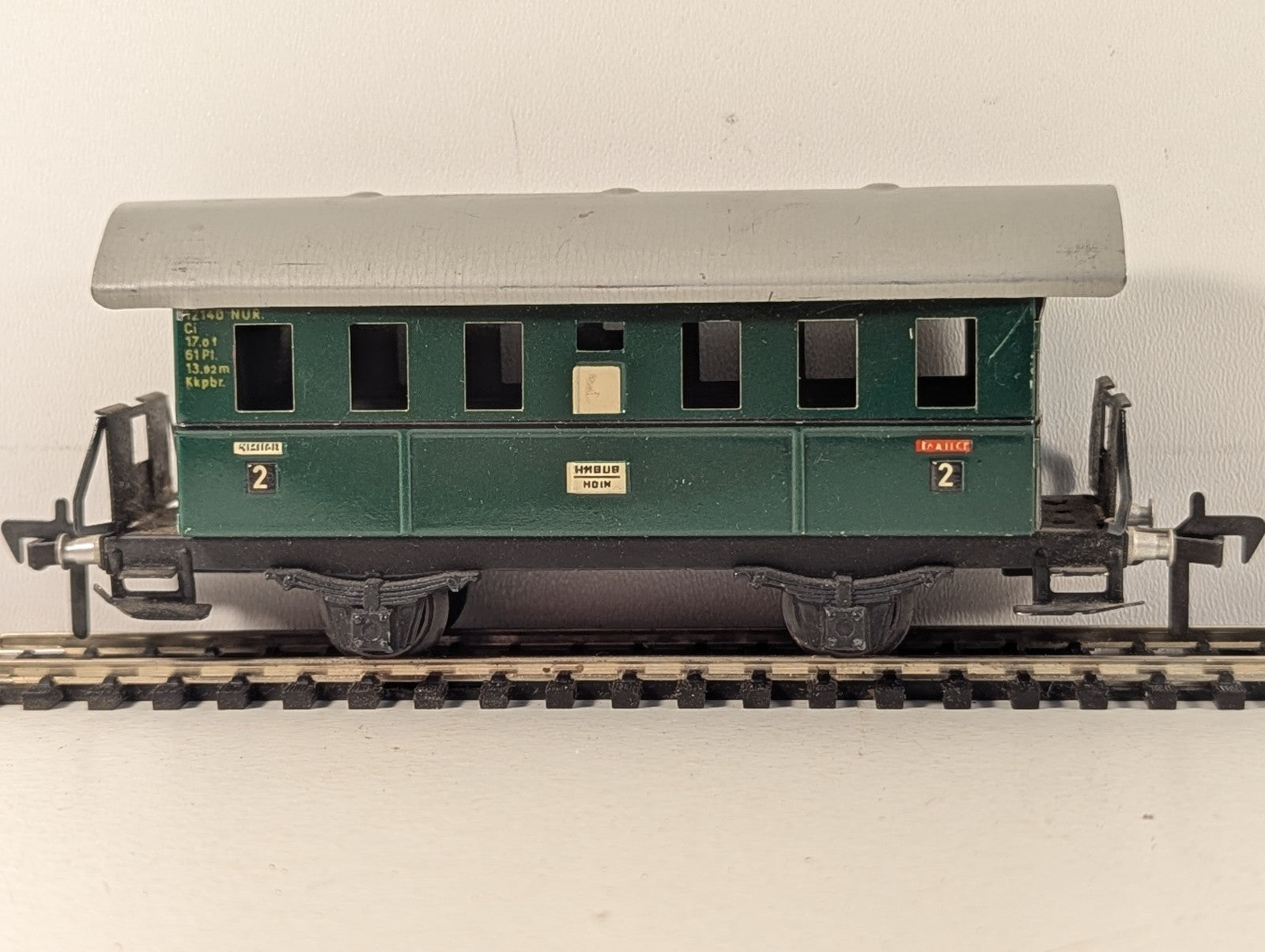 Fleischmann HO Gauge Tinplate 2-Axle Passenger Coach 140 Nür Green