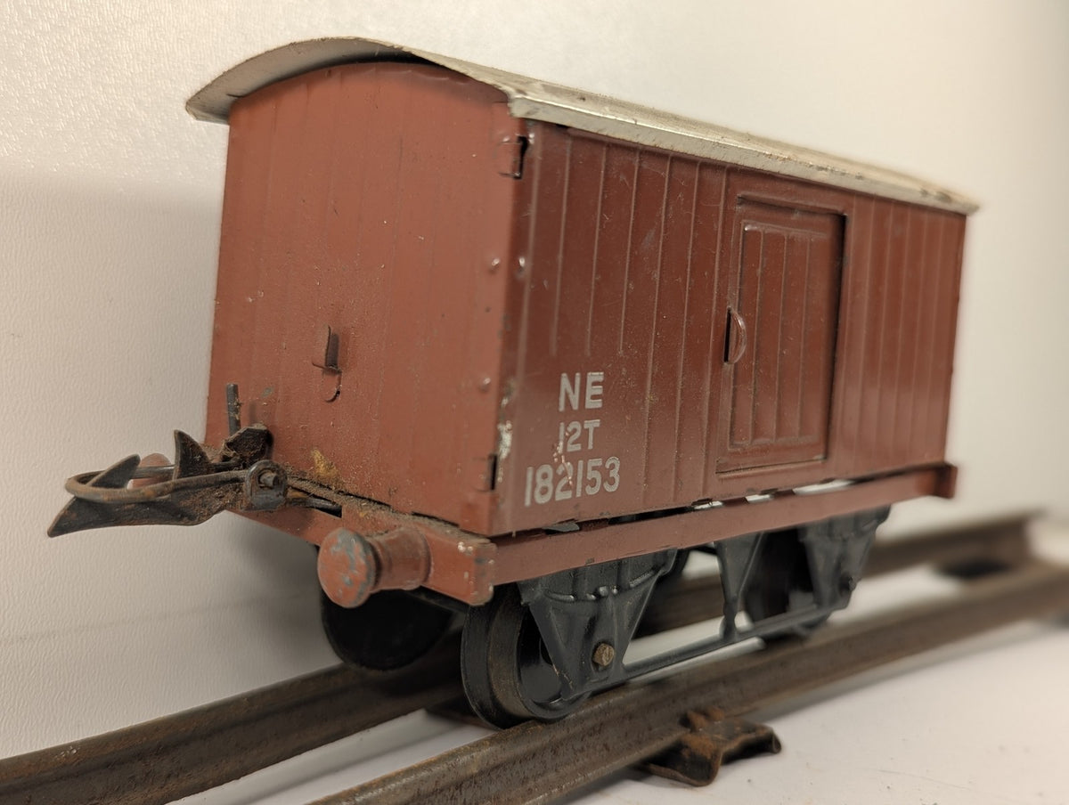 Hornby O Gauge No. 1 Goods Van Goods Wagon 182153 NE Brown