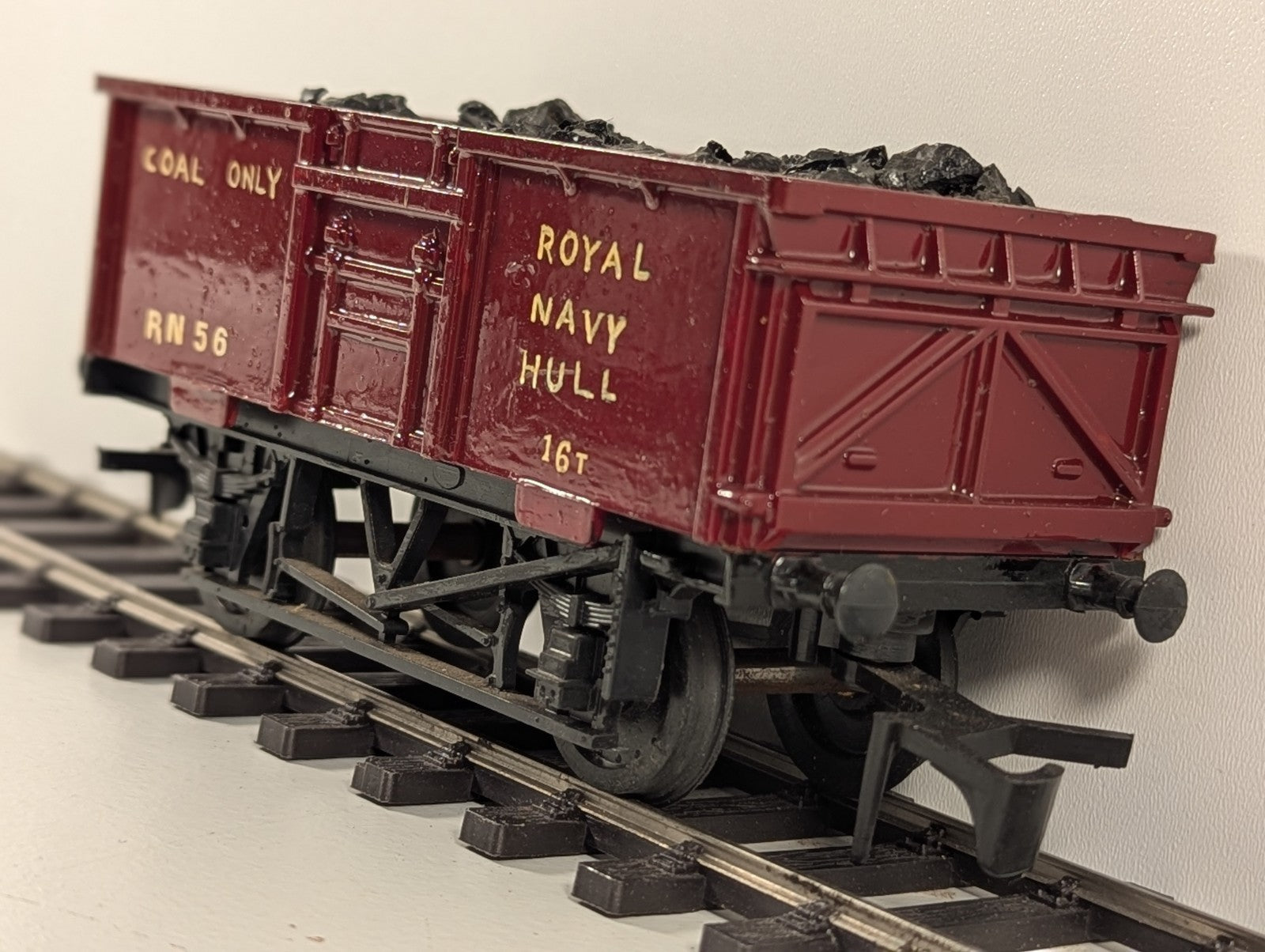 O Gauge Kit-Built 16T Mineral Wagon “Royal Navy Hull Red” Renamed & Numbered
