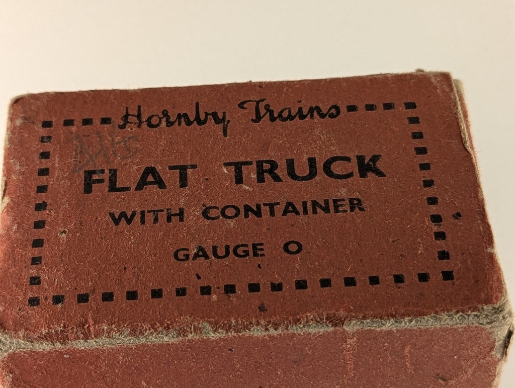 Hornby O Gauge Flat Truck with LMS Furniture Removal Container Goods Wagon