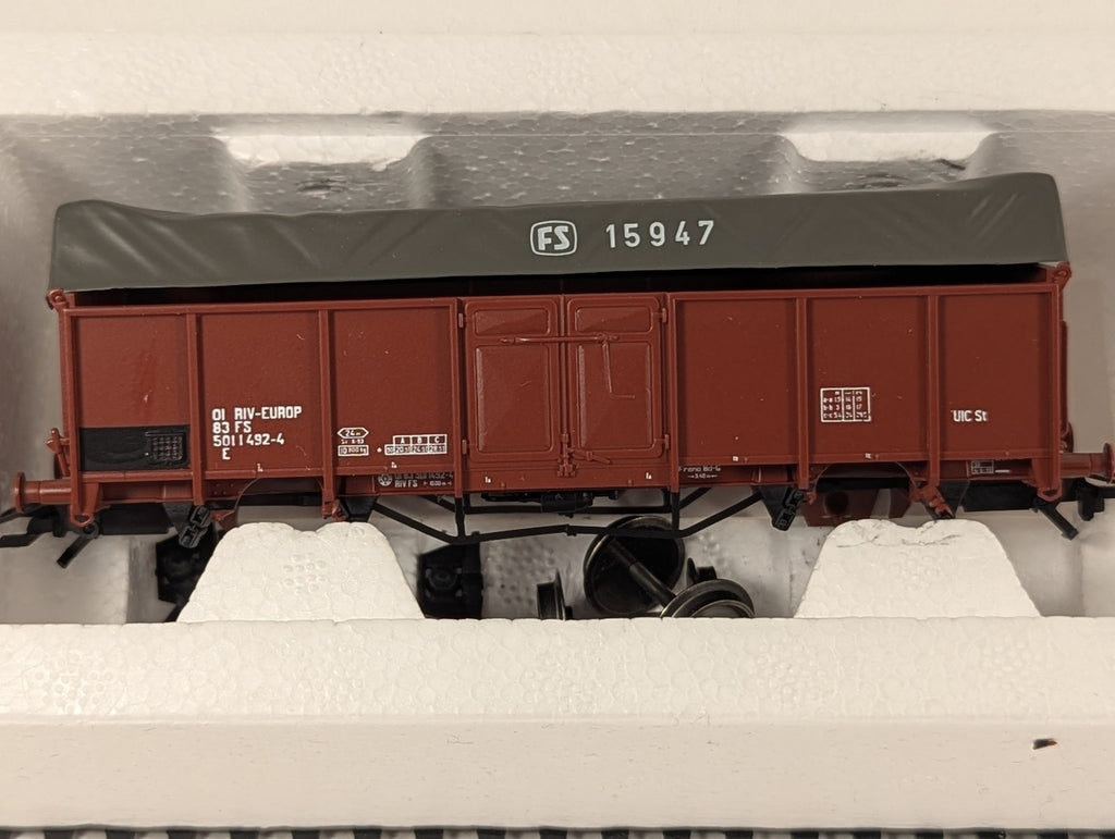Roco HO Gauge FS Type E Open Wagon with Tarpaulin Goods Wagon 501 1 492-4