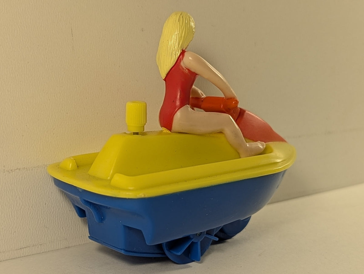 Burger King Baywatch Jet Ski Wind-Up Toy Baywatch Yellow and Blue