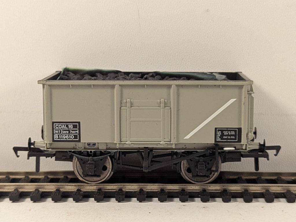 Bachmann OO Gauge 16 Ton Steel Mineral Wagon Goods Wagon B119610 BR Grey