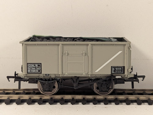 Bachmann OO Gauge 16 Ton Steel Mineral Wagon Goods Wagon B119610 BR Grey